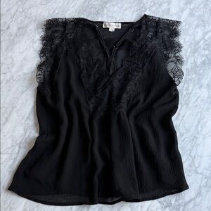lovestitch Black Lace-Trim V-Neck Camisole